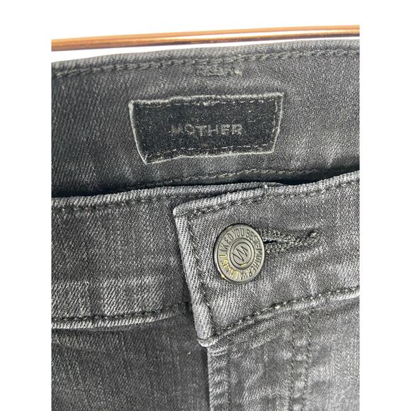 Mother The Insider Crop Jeans Stretch High Rise Not Guilty Black Wash USA Sz 28 - Picture 6 of 12